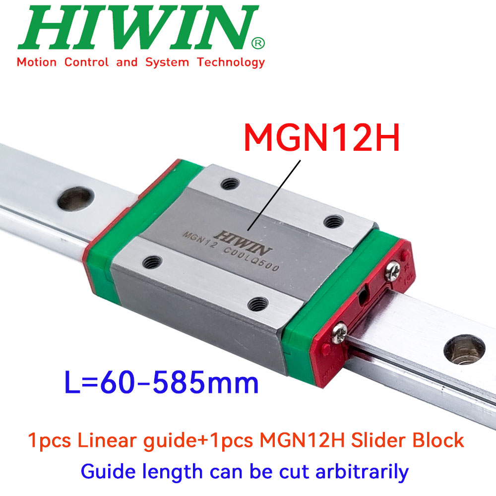 Linear Rail Mgn12H Set - HIWIN オリジナル本物の MGN12 ミニチュアリニアガイドレール L=60-585mm +