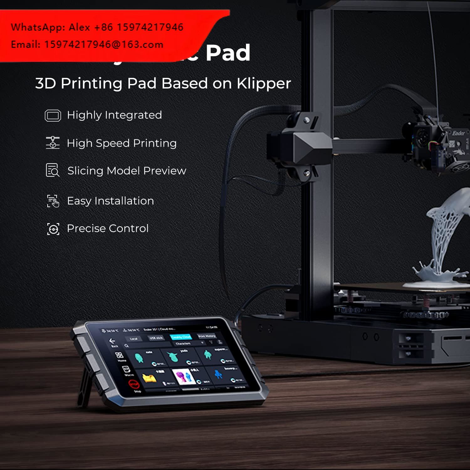 Klipper Pad 7 Inch - Creality ソニックパッド T800 7 インチタッチスクリーンスマートパッド ABS