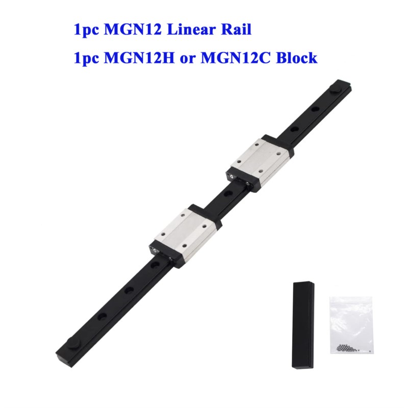 Linear Rail Mgn12H Set - 12 ミリメートル MGN12 リニアスライドガイドレールフルブラック L 50-1000