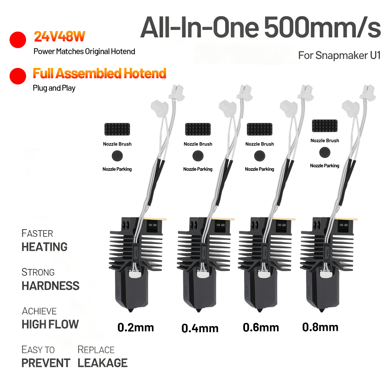 Snapmaker U1用ホットエンド 24V 48W セラ - High Flow Ceramic Hotend のレビューと価格