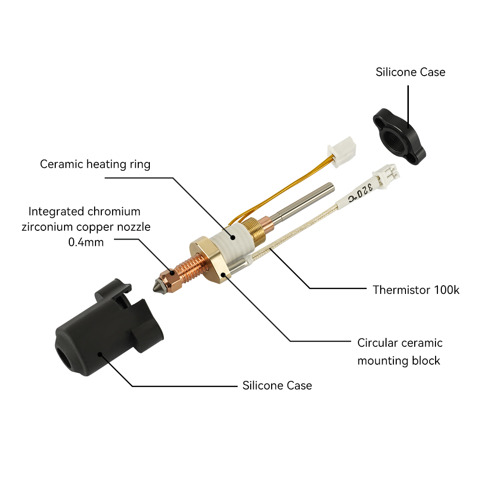 Creality K1C K1 MAX用ホットエンド セラミ - High Flow Ceramic Hotend のレビューと価格